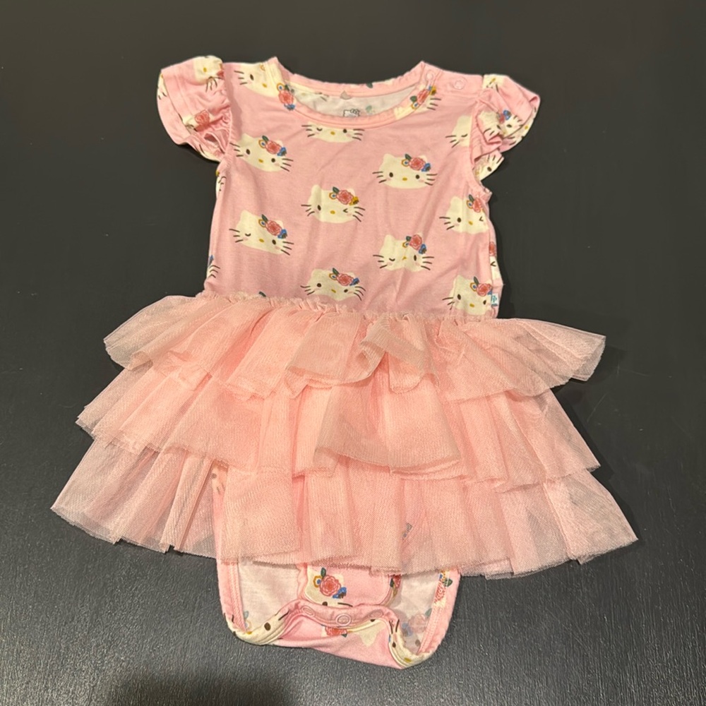 Posh Peanut Pink Cat Print Tutu Dress